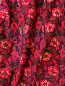 Black Plum Pink Hand Block Printed Cotton Fabric Per Meter - F001F1938