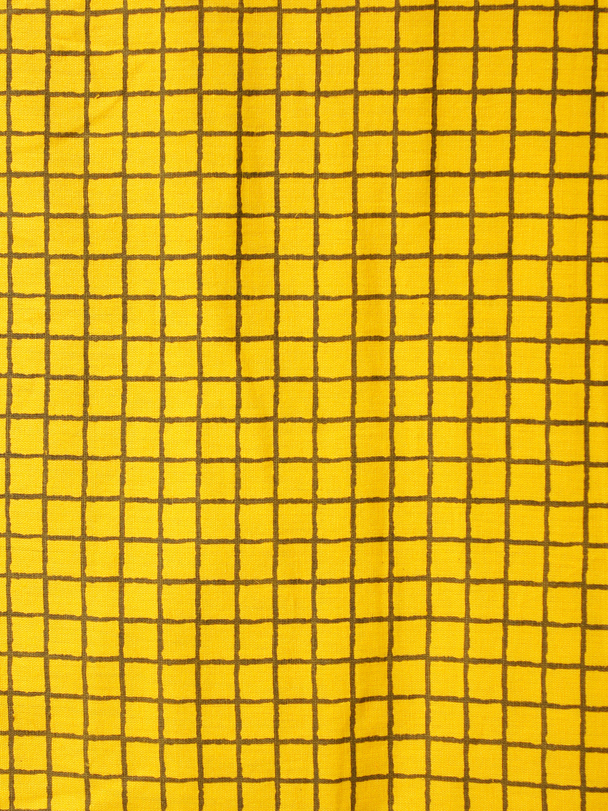 Yellow Black Hand Block Printed Cotton Fabric Per Meter - F001F1939