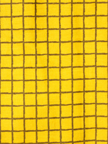 Yellow Black Hand Block Printed Cotton Fabric Per Meter - F001F1939