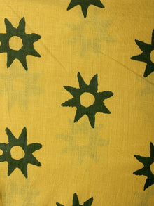 Yellow Green Hand Block Printed Cotton Fabric Per Meter - F001F1994