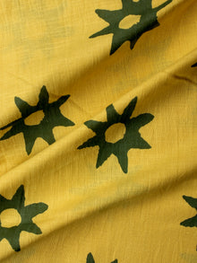 Yellow Green Hand Block Printed Cotton Fabric Per Meter - F001F1994