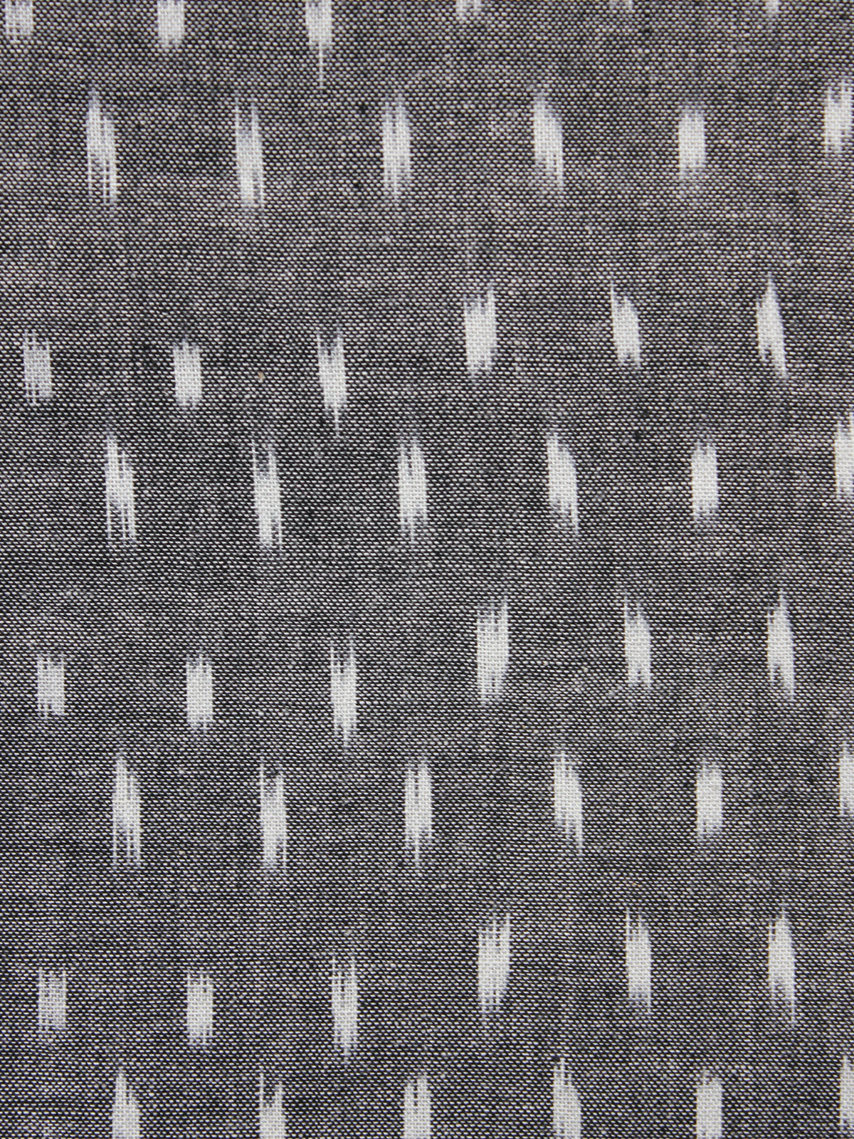 Grey White Pochampally Hand Weaved Ikat Fabric Per Meter - F003F1254