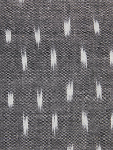 Grey White Pochampally Hand Weaved Ikat Fabric Per Meter - F003F1254