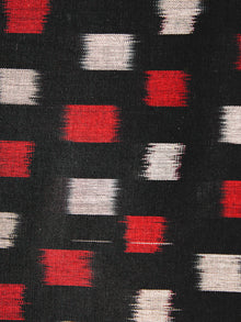 Black Red Grey Pochampally Hand Weaved Ikat Mercerised Cotton Fabric Per Meter - F002F1986