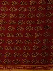 Rust Mustard Bagh Printed Cotton Fabric Per Meter - F005F2094