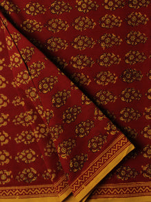 Rust Mustard Bagh Printed Cotton Fabric Per Meter - F005F2094