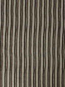 Grey Brown Black Hand Block Printed Cotton Fabric Per Meter - F001F1942