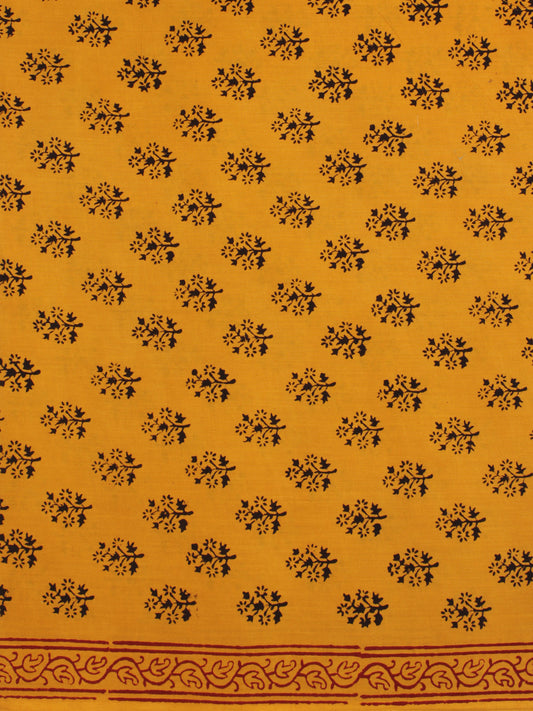 Yellow Black Bagh Printed Cotton Fabric Per Meter - F005F2097