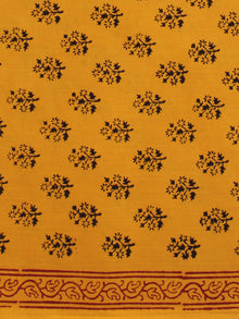 Yellow Black Bagh Printed Cotton Fabric Per Meter - F005F2097