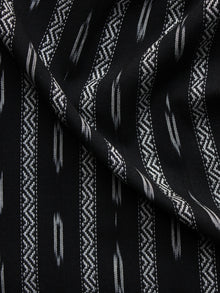 Black White Pochampally Hand Weaved Ikat Fabric Per Meter - F003F1262