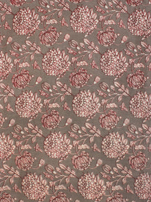 Grey OffWhite Maroon Block Printed Cotton Fabric Per Meter - F001F2244