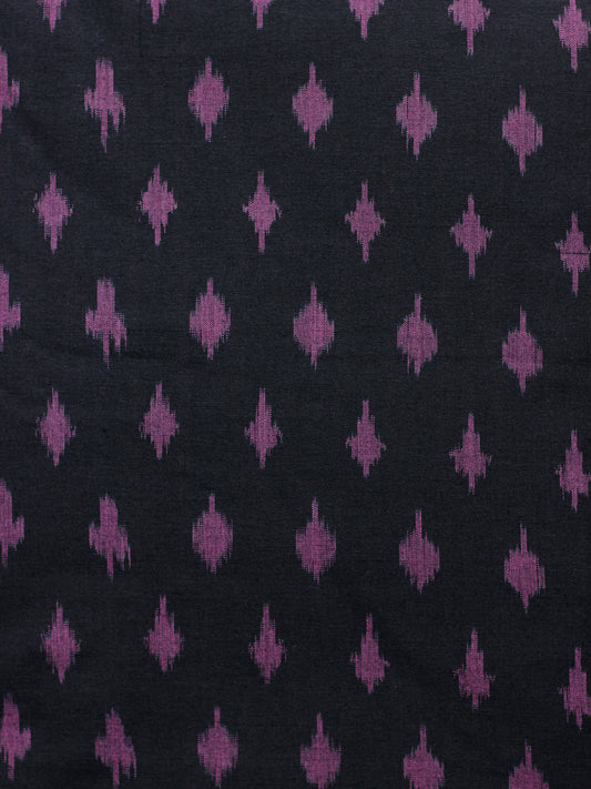 Black Onion Pink Pochampally Hand Weaved Ikat Mercerised Cotton Fabric Per Meter - F002F1855