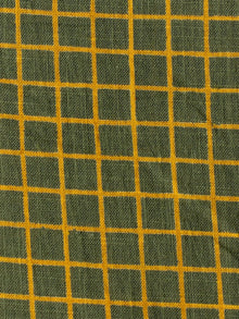 Green Mustard Hand Block Printed Cotton Fabric Per Meter - F001F1993