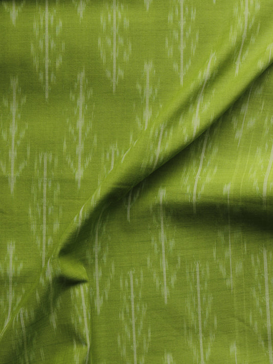 Green Ivory Pochampally Hand Weaved Ikat Mercerised Cotton Fabric Per Meter - F002F1024