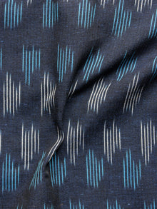 Blue White Pochampally Hand Woven Ikat Fabric Per Meter - F002F939