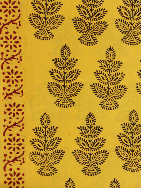 Yellow Black Red Bagh Printed Cotton Fabric Per Meter - F005F2102