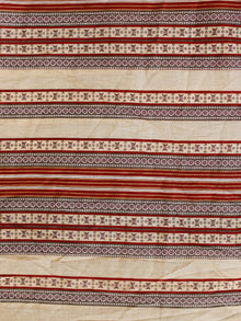 Red beige grey Hand Block Printed Cotton Fabric Per Meter - F001F1884