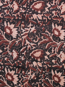 Black Beige Brown Hand Block Printed Cotton Fabric Per Meter - F001F1385