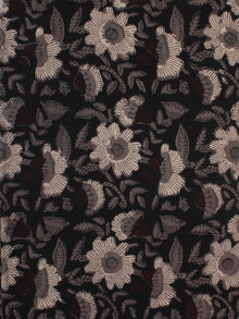 Brown Black Ivory Hand Block Printed Cotton Fabric Per Meter - F001F2131