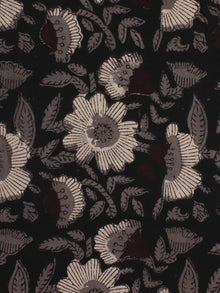 Brown Black Ivory Hand Block Printed Cotton Fabric Per Meter - F001F2131