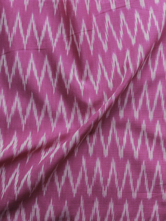 Lavender Ivory Pochampally Hand Weaved Ikat Mercerised Cotton Fabric Per Meter - F002F1025