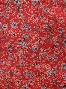 Red Black Blue Ajrakh Hand Block Printed Cotton Fabric Per Meter - F003F1636