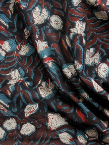 Black Brown Blue Ivory Hand Block Printed Cotton Fabric Per Meter - F001F1392