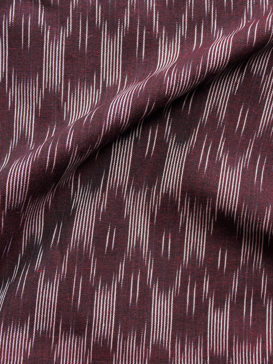 Maroon Ivory Pochampally Hand Woven Ikat Cotton Fabric Per Meter - F002F1463