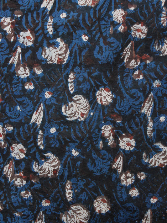 Indigo Black Brown Rust Hand Block Printed Cotton Fabric Per Meter - F001F1395