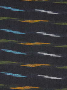 Black Multi Color Pochampally Hand Weaved Ikat Fabric Per Meter - F0916669