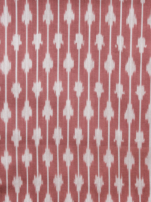 Maroon Ivory Pochampally Hand  Weaved Ikat Mercerised  Fabric Per Meter - F002F1408