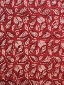 Red Maroon Ivory Hand Block Printed Cotton Fabric Per Meter - F003F1322