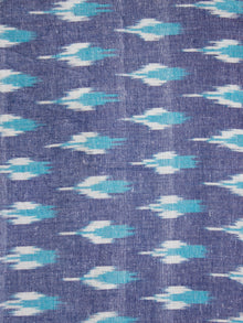 Blue Sky Blue White Hand Woven Ikat Handloom Cotton Fabric Per Meter - F002F1953