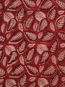 Red Maroon Ivory Hand Block Printed Cotton Fabric Per Meter - F003F1322