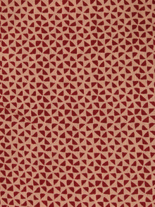 Rust Beige Block Printed Cotton Fabric Per Meter - F001F2394