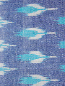 Blue Sky Blue White Hand Woven Ikat Handloom Cotton Fabric Per Meter - F002F1953