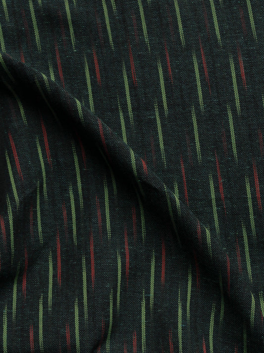 Green Maroon Pochampally Hand Woven Ikat Fabric Per Meter - F002F941