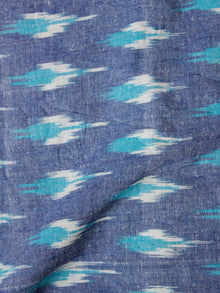 Blue Sky Blue White Hand Woven Ikat Handloom Cotton Fabric Per Meter - F002F1953