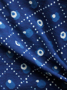 Indigo Blue White Maroon Hand Block Printed Cotton Fabric Per Meter - F001F1560