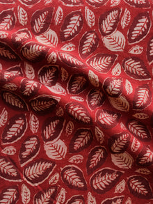 Red Maroon Ivory Hand Block Printed Cotton Fabric Per Meter - F003F1322