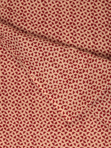 Rust Beige Block Printed Cotton Fabric Per Meter - F001F2394