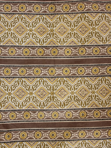 Mustard Brown Hand Block Printed Cotton Fabric Per Meter - F001F1915