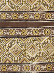 Mustard Brown Hand Block Printed Cotton Fabric Per Meter - F001F1915