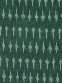 Dark Green  Pochampally Hand Weaved Ikat Mercerised Fabric Per Meter - F003F1281