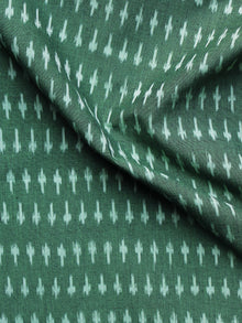 Dark Green  Pochampally Hand Weaved Ikat Mercerised Fabric Per Meter - F003F1281