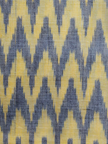 Yellow Grey Pochampally Hand Weaved Ikat Mercerised Fabric Per Meter - F003F1286