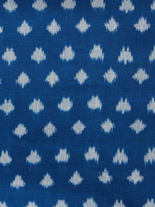 Royal Blue Grey Pochampally Hand Weaved Ikat Mercerised Fabric Per Meter - F002F1479