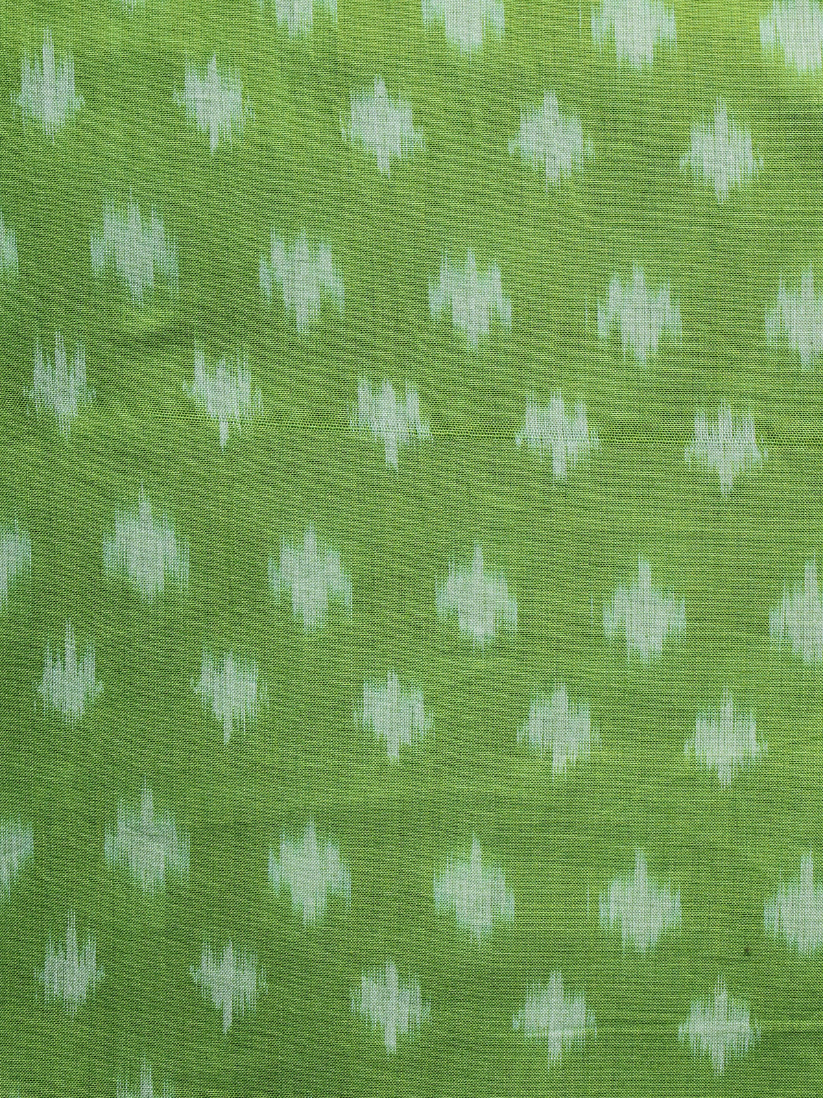 Parrot Green Pochampally Hand Weaved Ikat Mercerised Fabric Per Meter - F003F1290