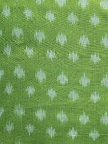 Parrot Green Pochampally Hand Weaved Ikat Mercerised Fabric Per Meter - F003F1290