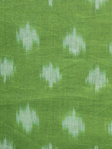 Parrot Green Pochampally Hand Weaved Ikat Mercerised Fabric Per Meter - F003F1290